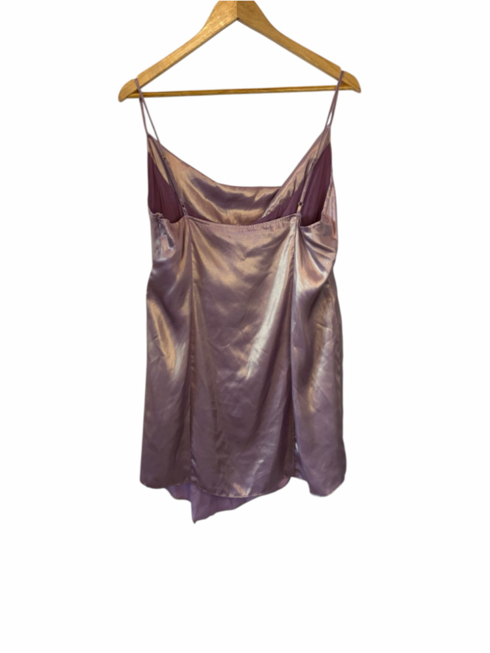 Urban Outfitters Mauve Satin Cowl Neck Mini Slip Dress Y2K Party Size XL - Picture 5 of 11